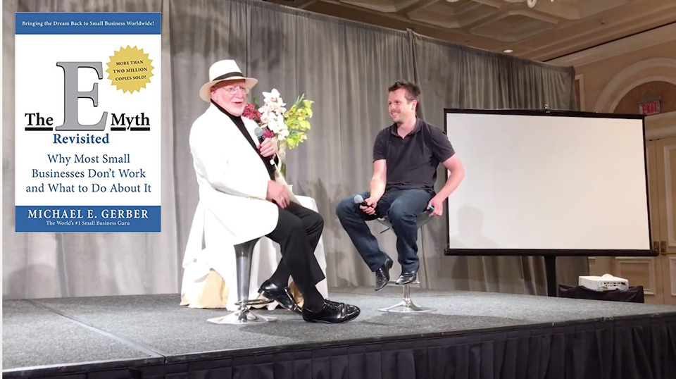David Jenyns interviewing Michael E. Gerber, author of The E-Myth, on stage