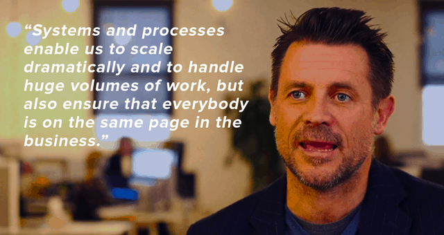 systems and processes allow us to scale dramatically