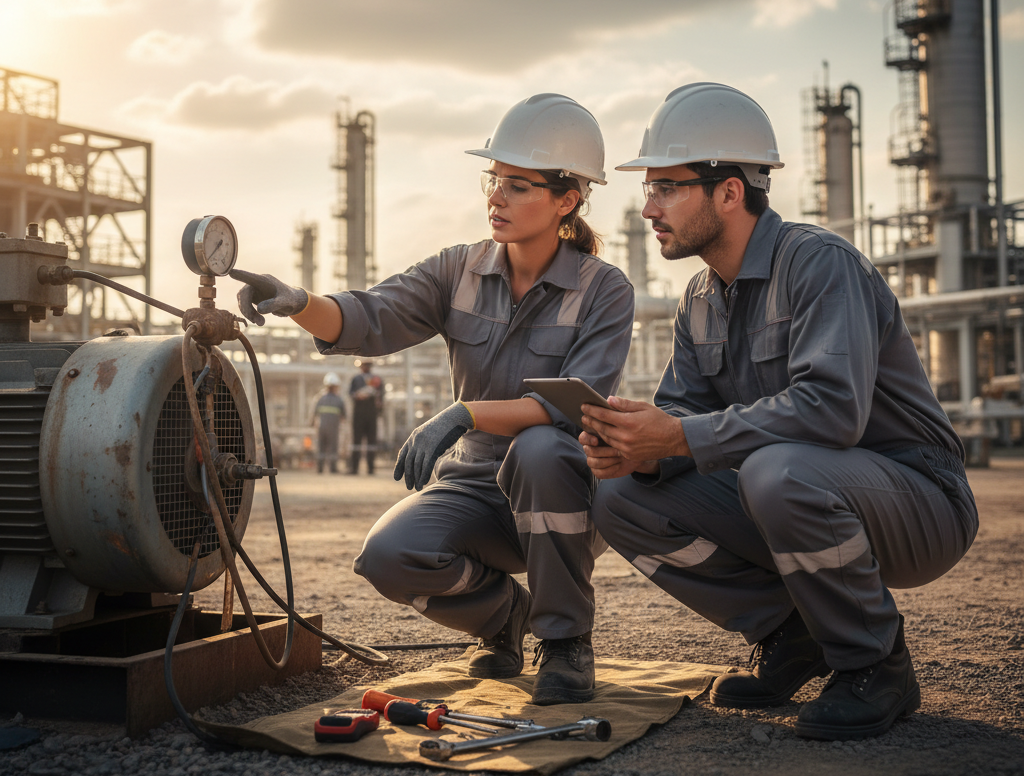 field engineers teaching on site