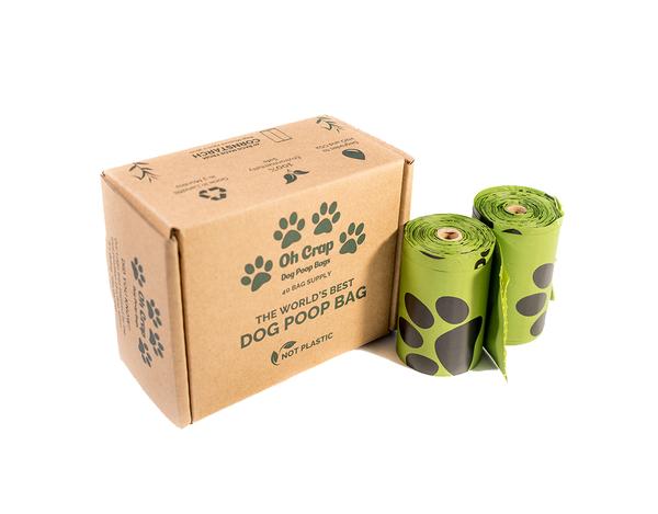 oh crap non plastic biodegradable dog poop bags 1 month pack Box Rolls grande
