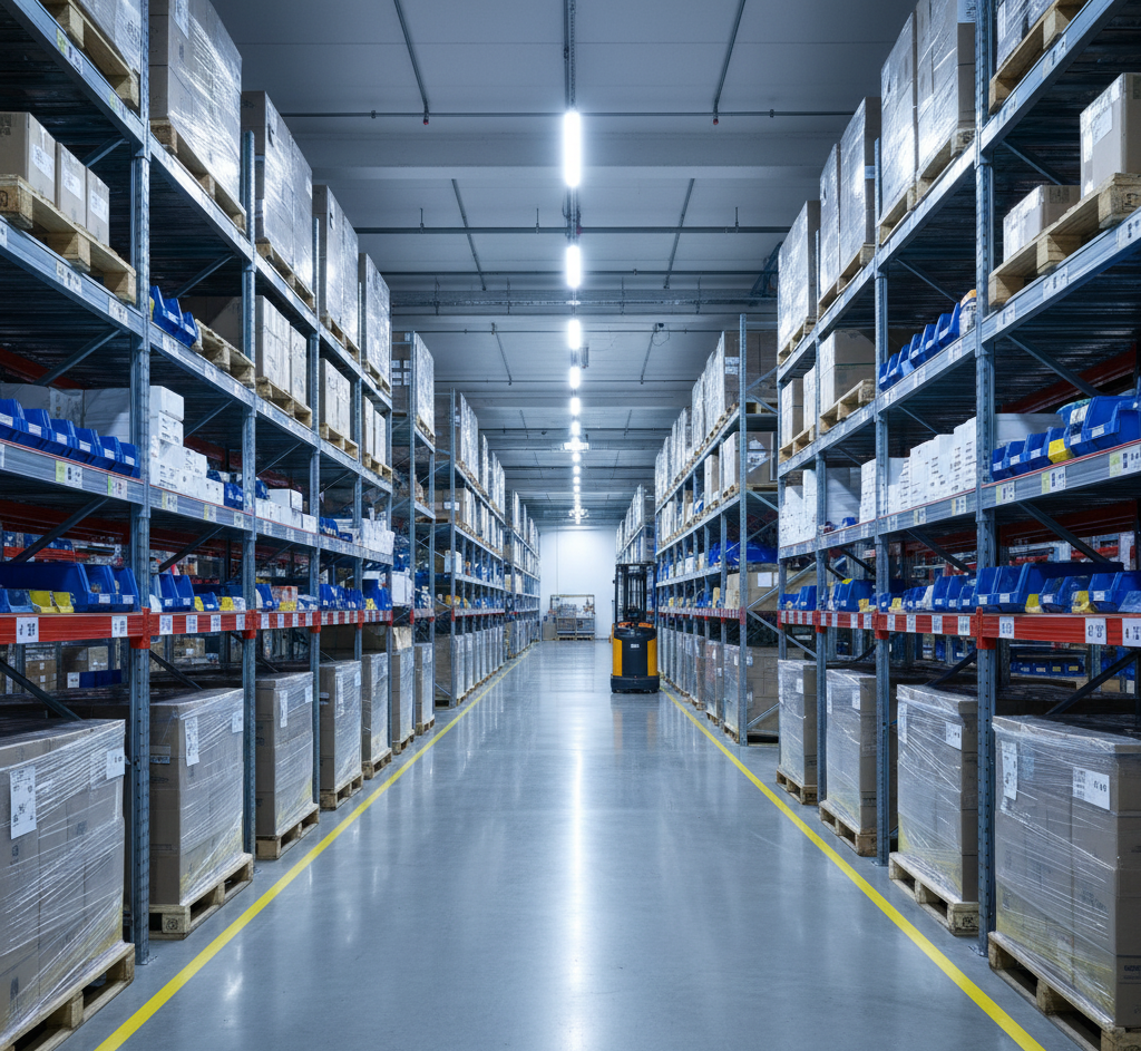 tidy warehouse aisles