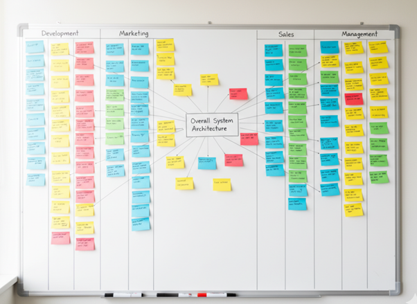 Systems sticky notes whiteboard
