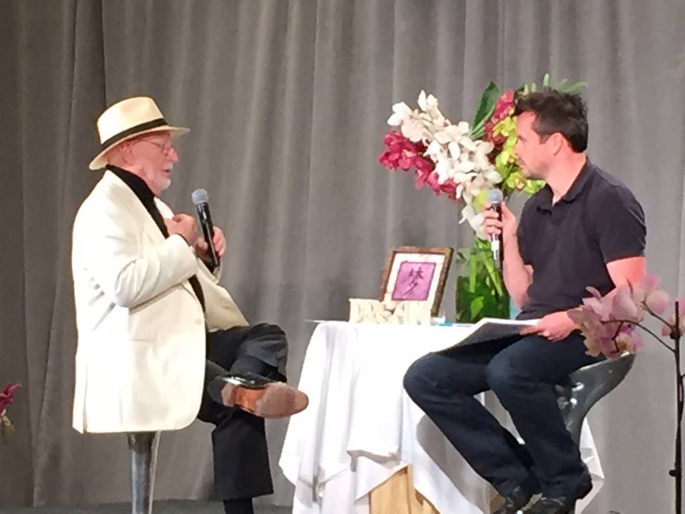 David Jenyns on stage with Michael E. Gerber at the Dreaming Room in Carlsbad, California