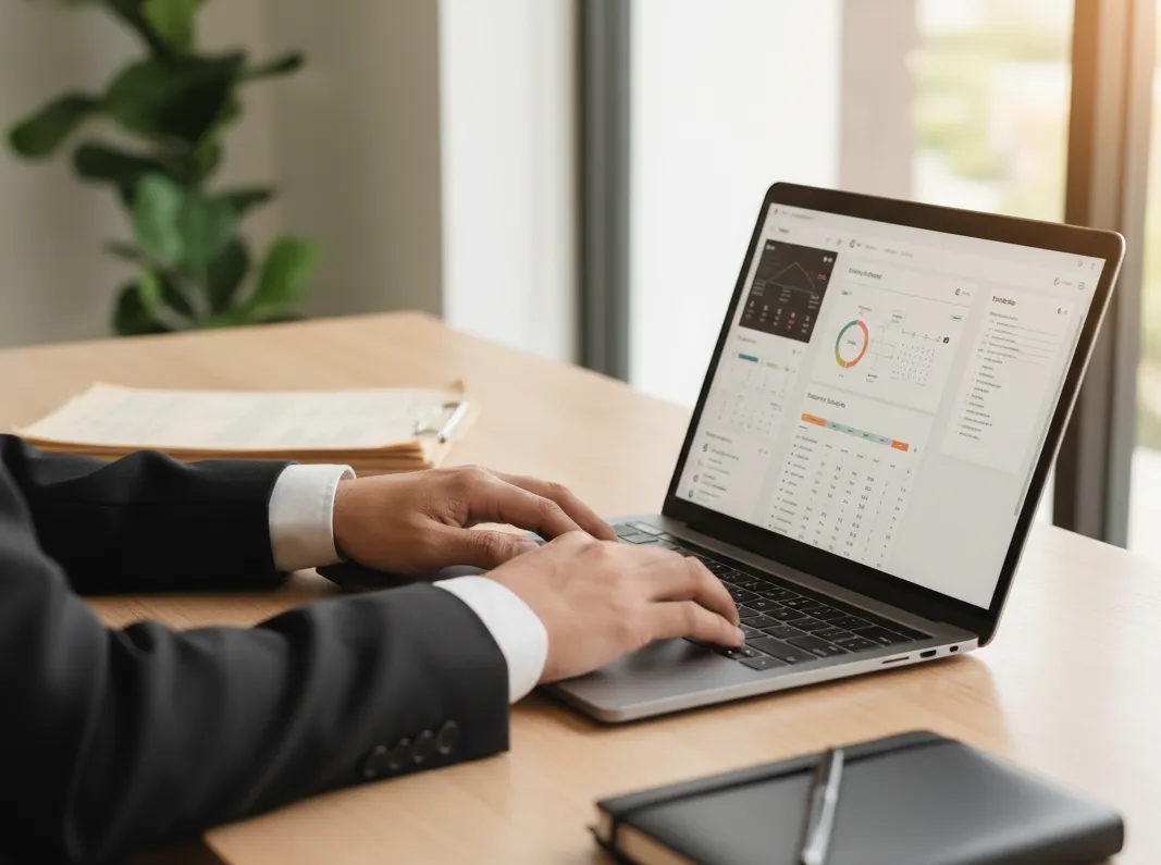 man working on laptop